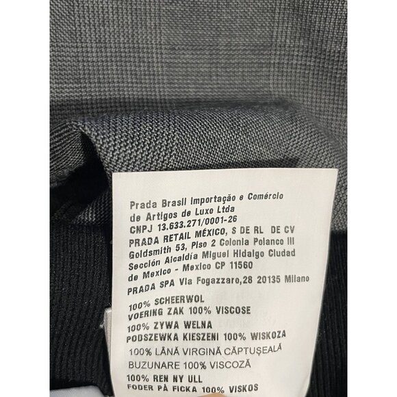 Miu Miu Gray Plaid Wool-Blend Elastic Waist Shorts For Women - Picture 12 of 14